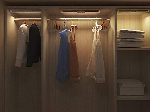 Joyzy Automatic Closet Lighting Motion Sensor RechargeableBattery Operated Closet Light with Eye-Protection DesignUnder Cabinet Light LED for Wireless Pantry Light wardrobeLights(30cm-2pack)