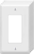 Decorator Wall Plates 1-Gang Switch Outlet Electrical Cover Plate Unbreakable Thermoplastic Faceplate for Light Receptacle Outlet Switch, White (4 Pack)