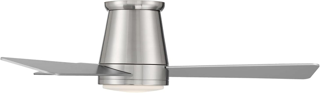 WAC Lighting Hug 3-Blade Aluminum Smart Flush Mount Ceiling Fan in Brush Nickel