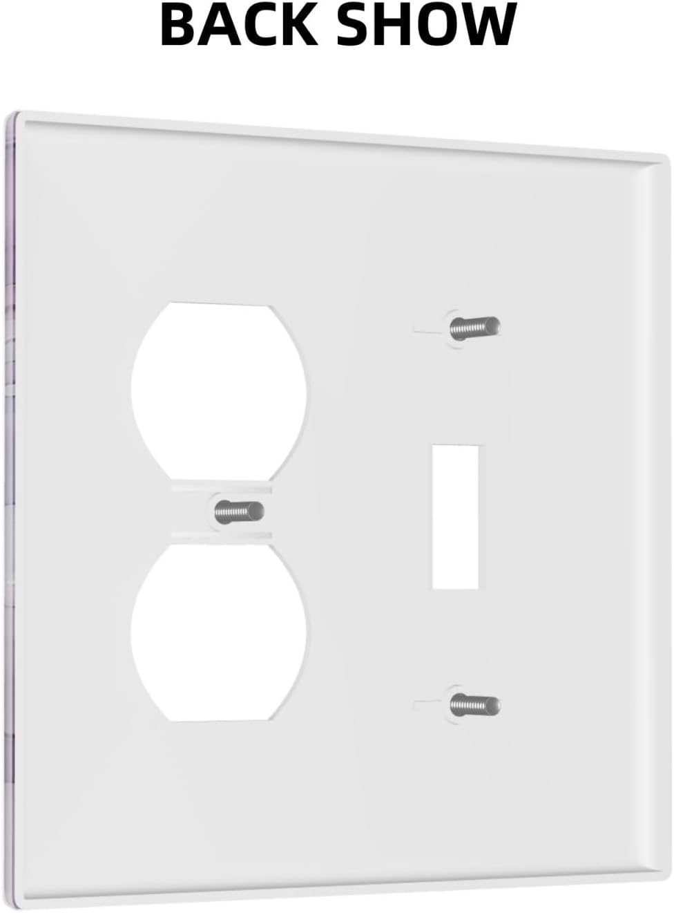 Wallplates Purple Marbling Golden Line 1 Toggle 1 Duplex Switch Plate Electrical GFCI Faceplate Decorative Light Switch Covers for living Room Bathroom Decor