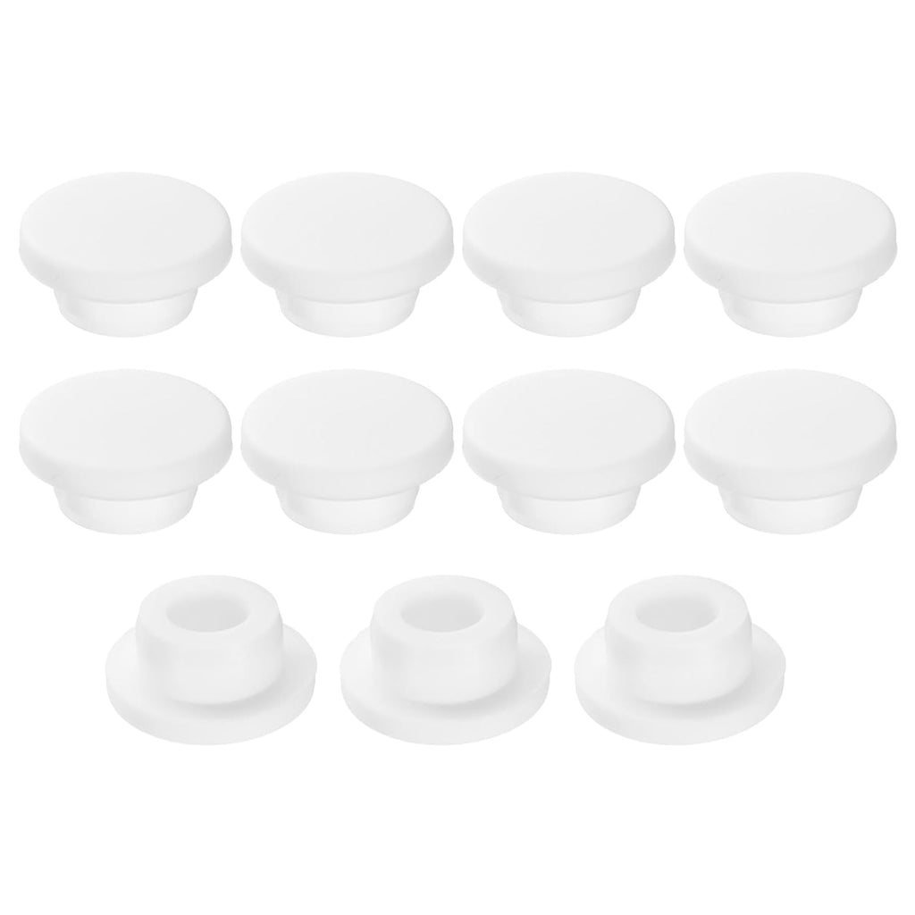uxcell 11Pcs Silicone Hole Plug, Waterproof Round Rubber Stoppers Bottle Seal Plugs Tube Pipe End Caps for 22mm/0.87" Hole for Bathtub Bottle, White