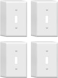 Mid-Size Toggle Light Switch Wall Plates 1-Gang 4.89" x 3.12" Switch Electrical Cover Plate Unbreakable Thermoplastic Faceplate, White (20 Pack)