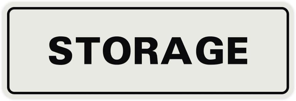 Standard STORAGE Door/Wall Sign - Lt Gray - Large (5 Pack)