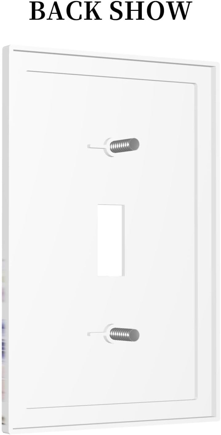 Decorative Light Switch Cover Purple Floral Lilac Watercolor Flower Leaves Butterfly Wildflower 1 Gang Single Toggle Decorator Outlet Wall Plate Device Electrical Faceplate Switchplates for Bedroom