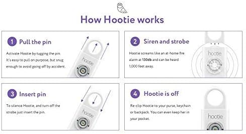 Hootie Personal Safety Alarm for Women, Men, & Kids - Keychain Alarm, Self Defense Strobe & Siren, Security Siren Keychain with 130dB Self Defense Siren & Strobe Light - Navy