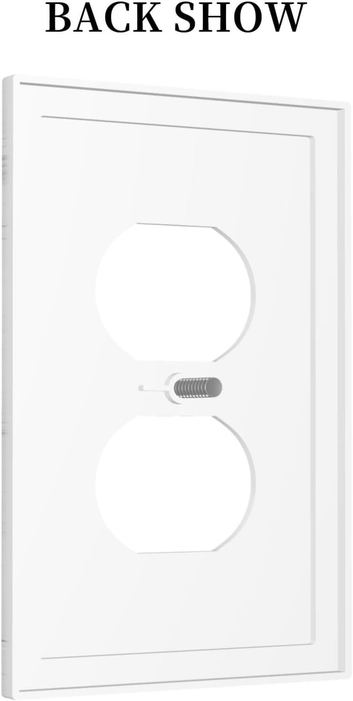 Outlet Covers White Grey Abstract Modern Marble 1 Gang Duplex Light Switch Cover Decorative Switch Plates Electrical Receptacle Faceplate Wall Plate for Bathroom Kitchen Decor