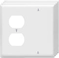 Duplex Receptacle Outlet/Blank Device Wall Plates 2-Gang Switch Electrical Cover Plate Unbreakable Thermoplastic Faceplate for Light Receptacle Outlet Switch, White (4 Pack)
