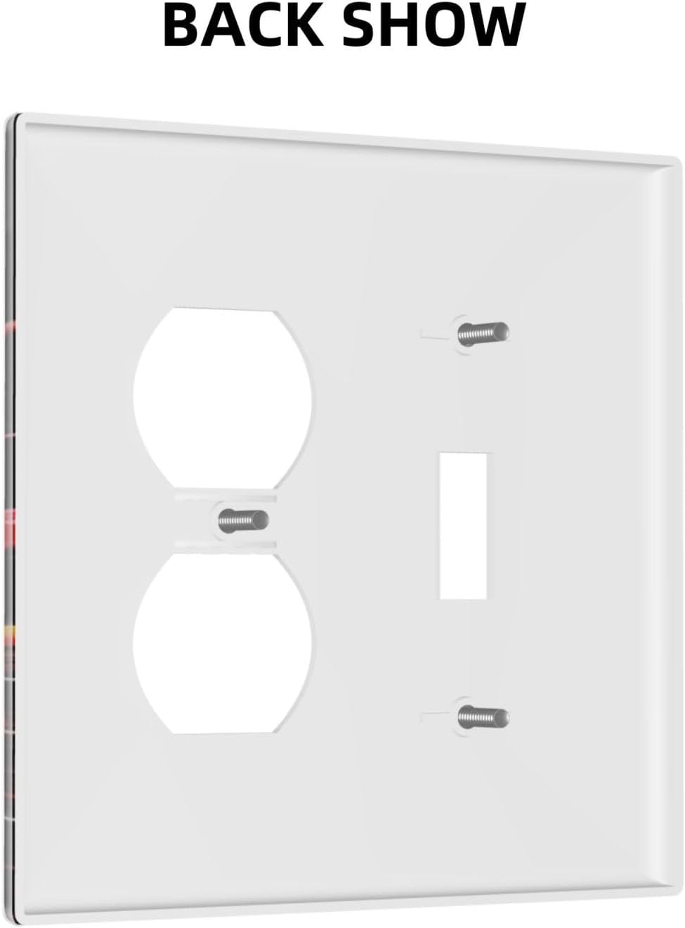 Decorative Outlet Covers Colorful Doodle Cute Funny Black Red White Cat 2 Gang Wall Plate Cover Single Toggle Duplex Combo Two Switch Light Switch Cover Plate Faceplate