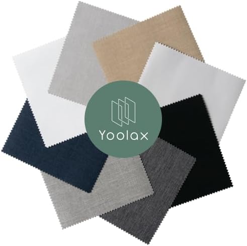 Yoolax Fabric Sample Blinds, Blackout Blinds Roller Shades, Shades for Windows, Fabric Sample (Multicolor)