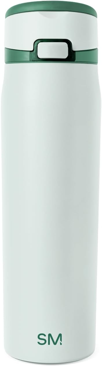 Simple Modern Mesa Loop Water Bottle with Covered Straw and Handle | 24oz Cup Holder Friendly Insulated Stainless Steel Bottles for Travel, Sports and School | Agave