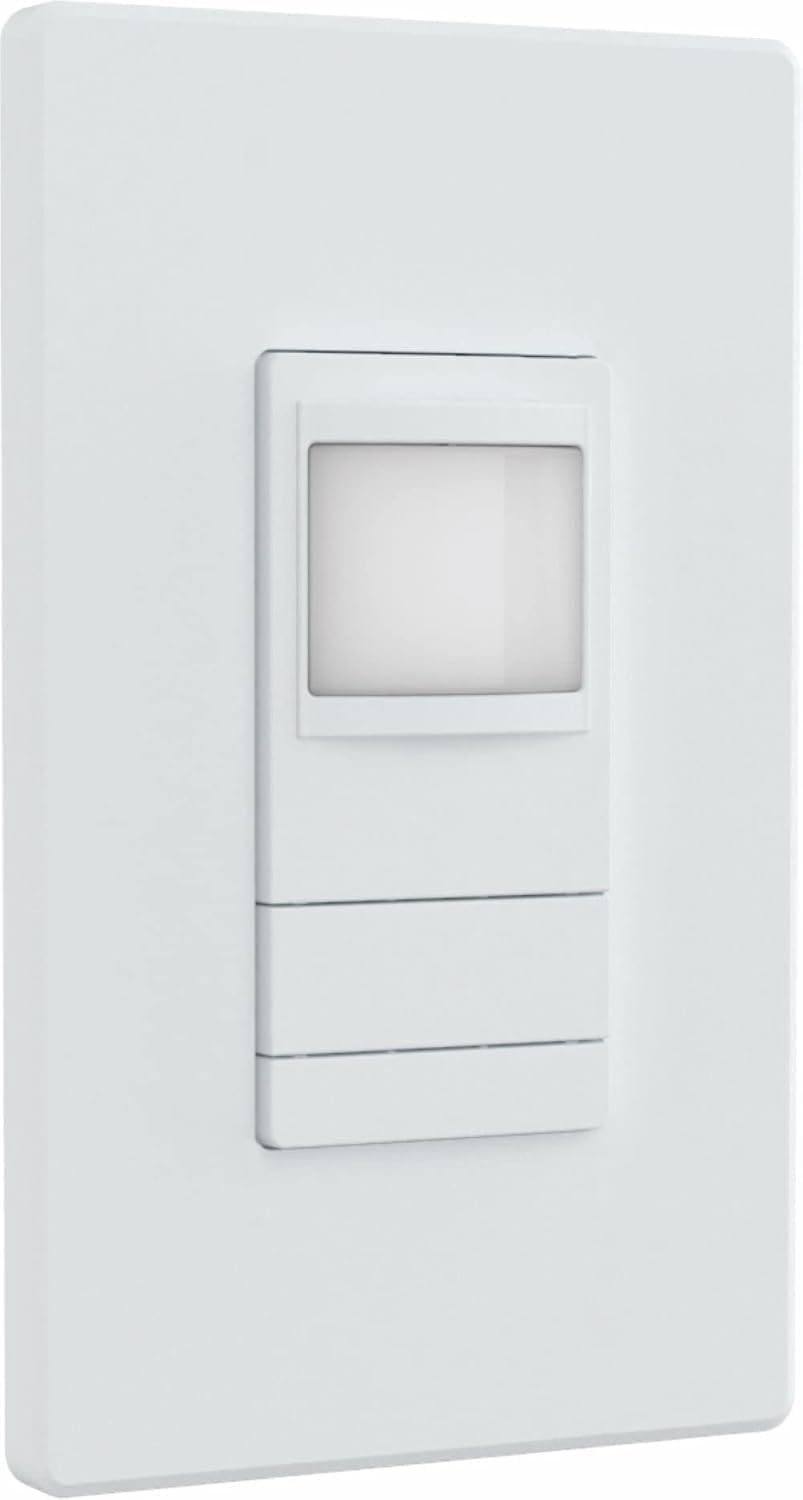 Lithonia Lighting SensorSwitch Wall Mount Motion Sensor Switch, Passive Infrared Wall Switch and Occupancy Sensor, WSXA Series, Single Relay, White (WSXA WH)
