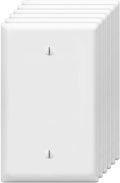 Blank Wall Plates 1-Gang blank Switch Outlet Electrical Cover Plate Unbreakable Thermoplastic Faceplate for Light Receptacle Outlet Switch, White (6 Pack)