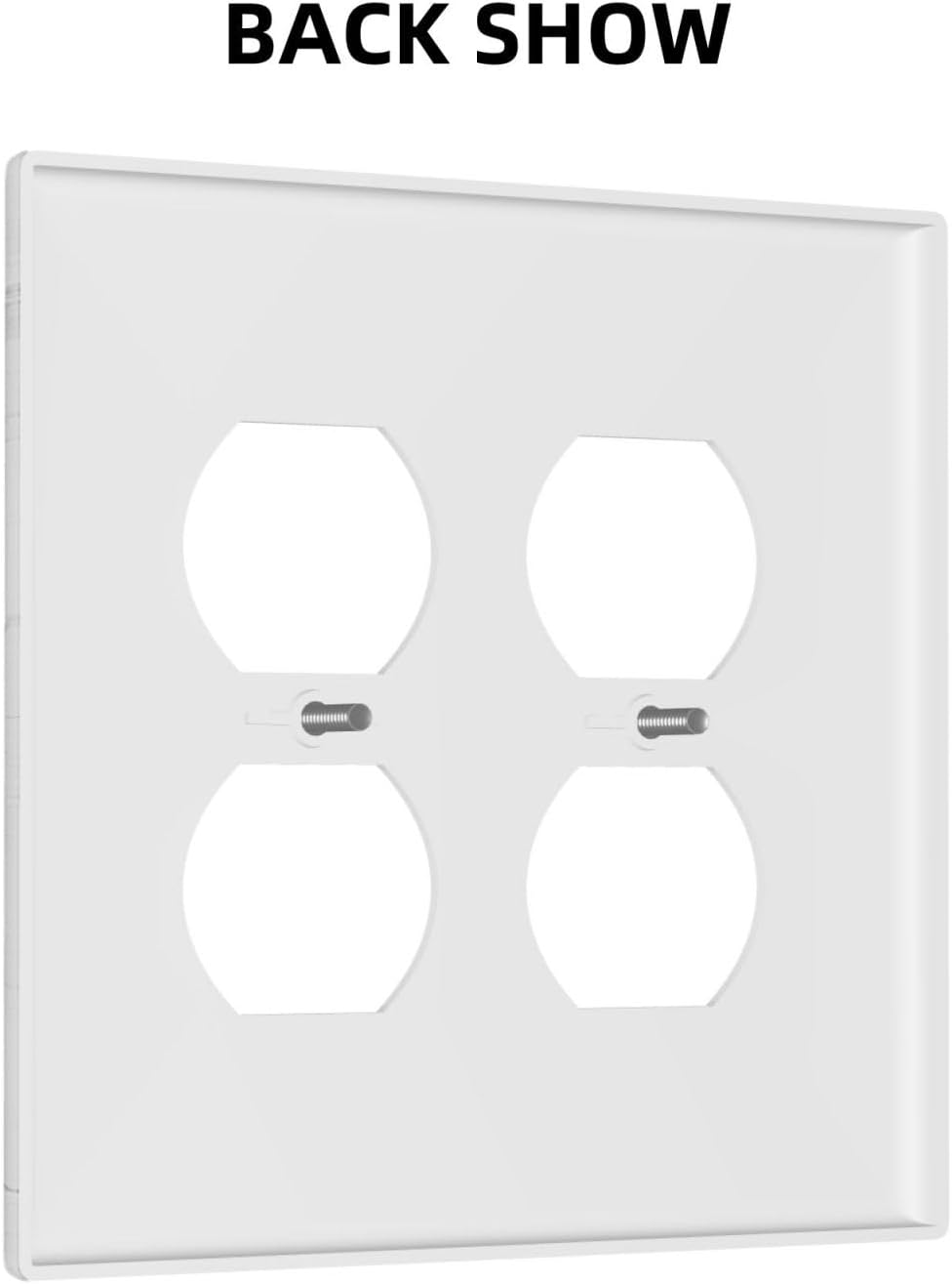 Outlet Covers White Grey Abstract Modern Marble 2 Gang Double Duplex Decorative Light Switch Covers Electrical Wallplates Socket Faceplate for Bathroom Kitchen Decor