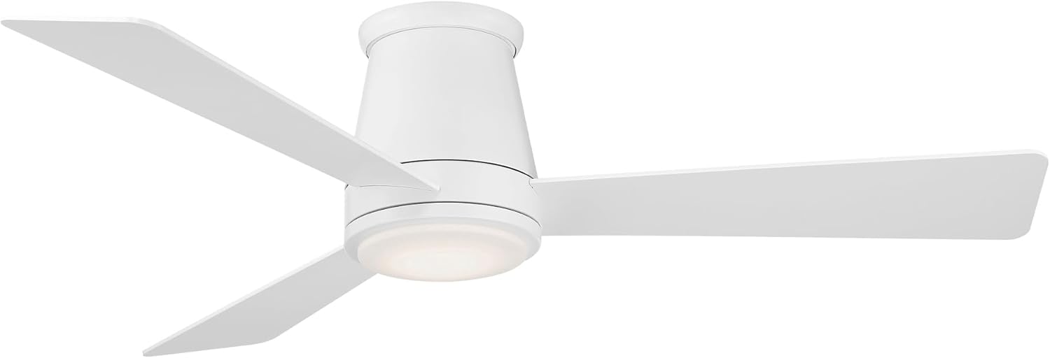 WAC Lighting Hug 3 Blades Aluminum Smart Flush Mount Ceiling Fan in Matte White