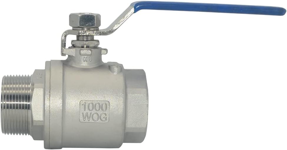 DAN SPEED 1-1/2 Inch Male x Female NPT Ball Valve S304 Stainless Steel,Full Port Heavy Duty for Water, Oil, and Gas,1000WOG (1-1/2 inch)