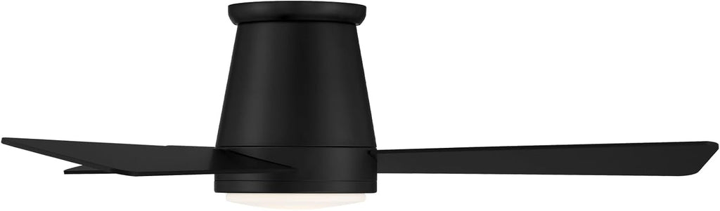 WAC Lighting Hug 3-Blade Aluminum Smart Flush Mount Ceiling Fan in Matte Black