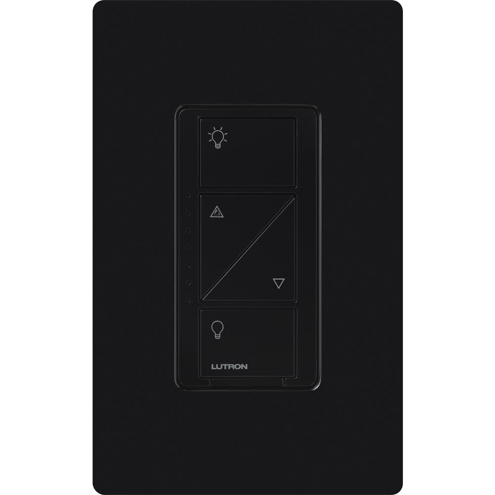 Lutron Caseta Original Smart Dimmer Switch (Lutron Smart Hub Required), for LED Lights, 150 Watt, Single-Pole/3-Way, No Neutral Required, PD-6WCL-BL, Black