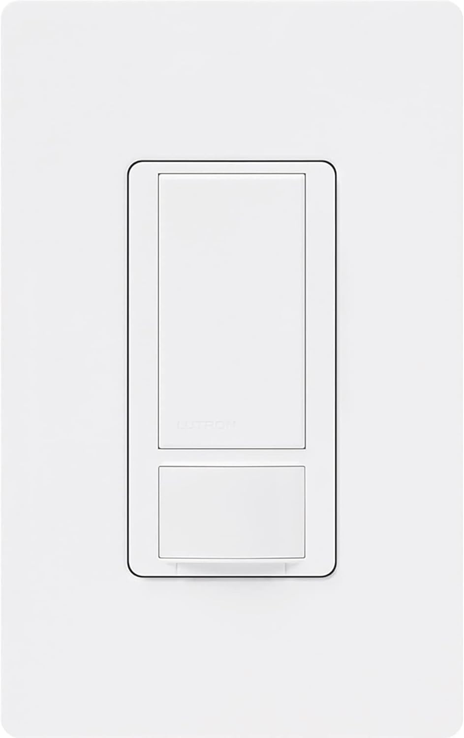 Lutron Maestro Motion Sensor Light Switch w/ Wallplate for Bathroom, Garage, Laundry Room, Any Bulbs, Occupancy Vacancy Sensor, Single-Pole, MS-OPS2HW-WH, White