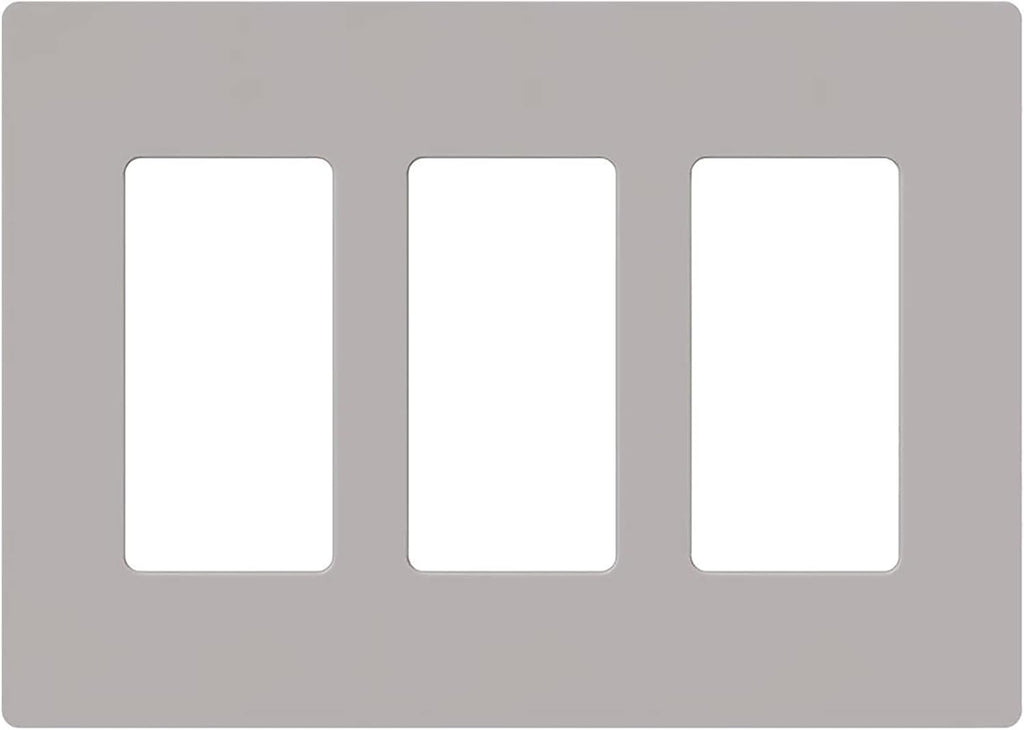 Lutron Claro Light Switch Cover Plate, 3 Gang Wallplate, for Decorator Light Switches, Rocker Light Switch Cover, Outlet Cover, Screwless Switch Plate Cover, Gloss, CW-3-GR, Gray