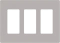 Lutron Claro Light Switch Cover Plate, 3 Gang Wallplate, for Decorator Light Switches, Rocker Light Switch Cover, Outlet Cover, Screwless Switch Plate Cover, Gloss, CW-3-GR, Gray