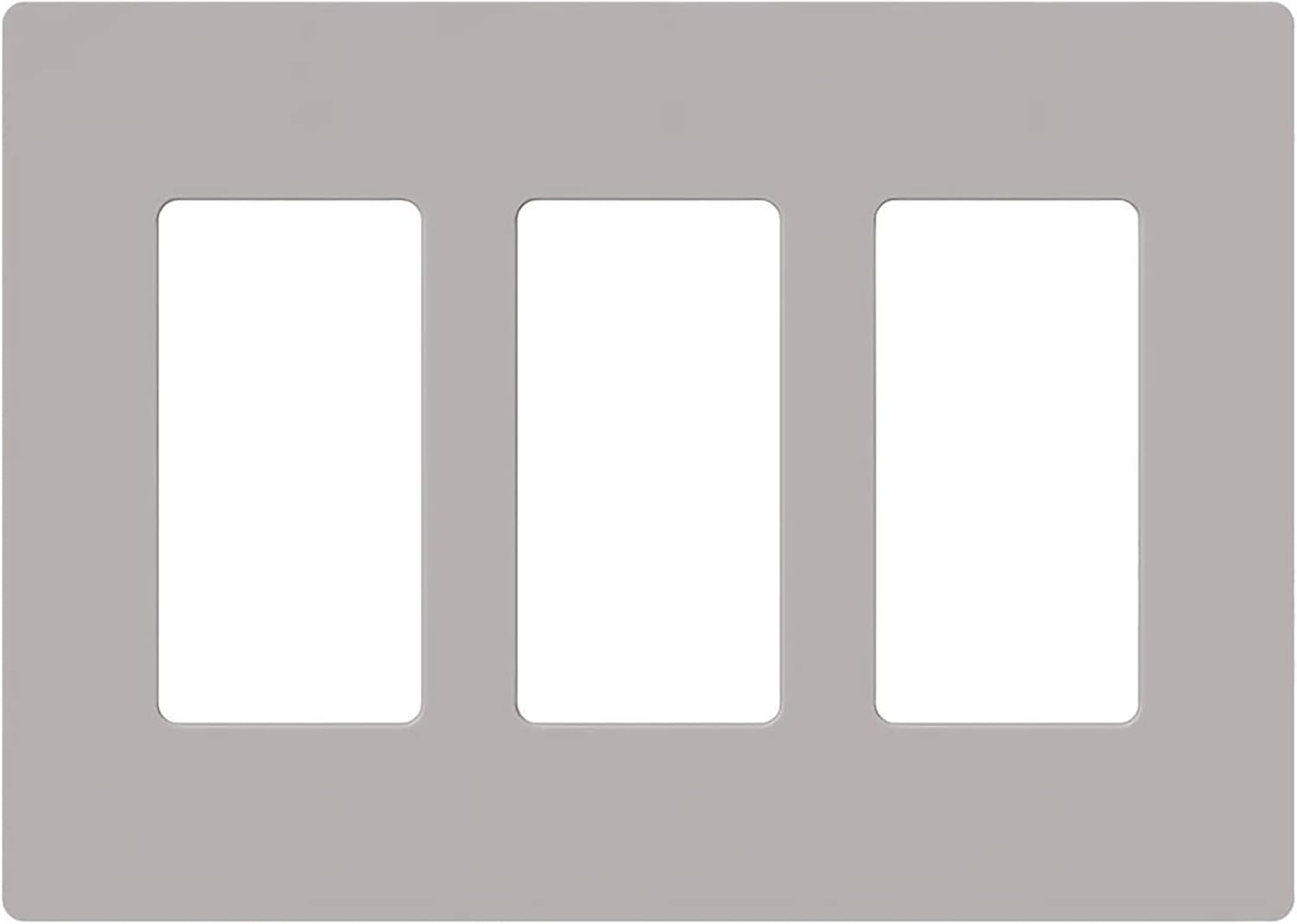 Lutron Claro Light Switch Cover Plate, 3 Gang Wallplate, for Decorator Light Switches, Rocker Light Switch Cover, Outlet Cover, Screwless Switch Plate Cover, Gloss, CW-3-GR, Gray