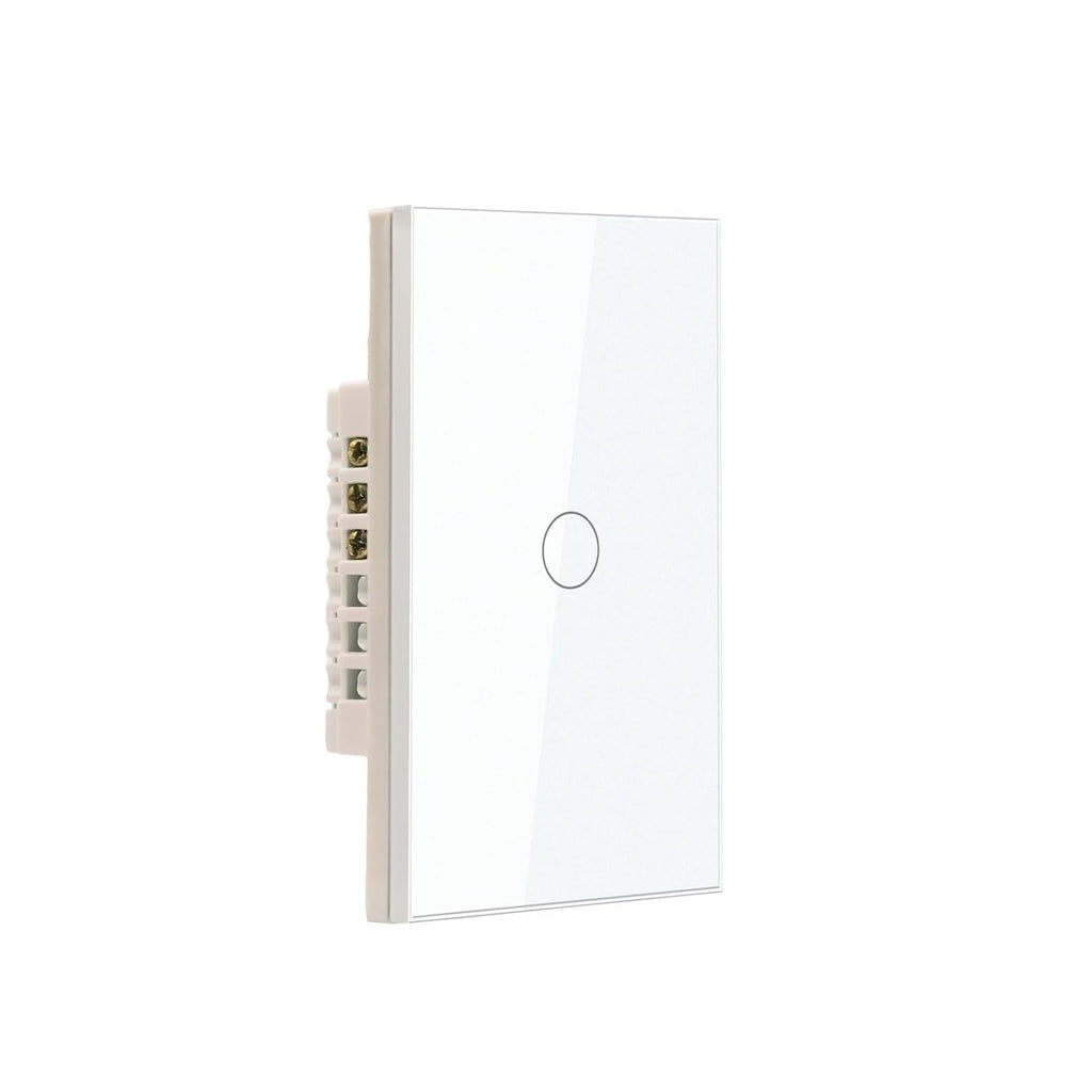 Smart Light Switch 20A 118X72X34MM Need Neutral Wire,2.4GHz Wi-Fi Touch Switch,Work with Smart Life/Tuya App, Compatible with Alexa and Google Home, White 1 Gang