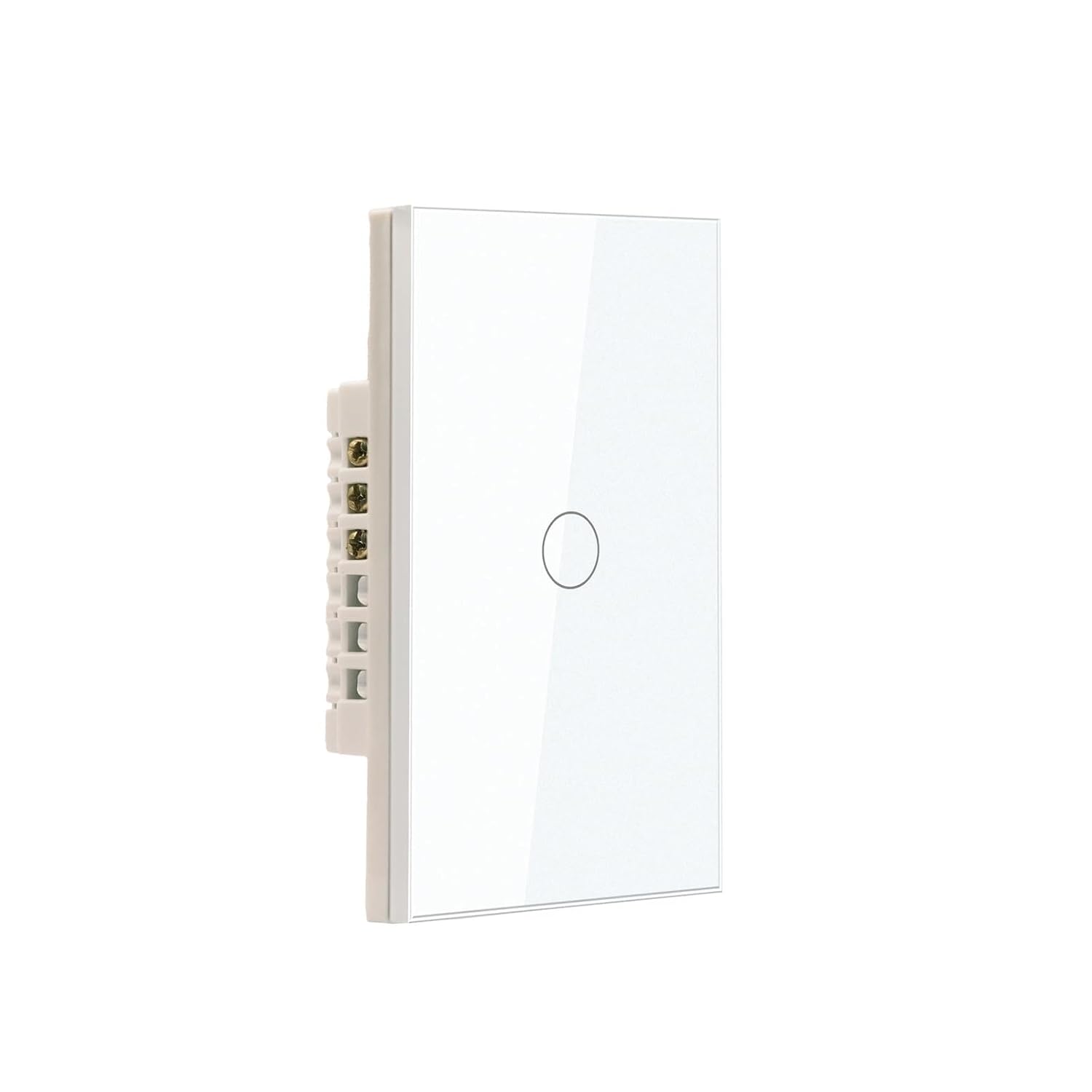 Smart Light Switch 20A 118X72X34MM Need Neutral Wire,2.4GHz Wi-Fi Touch Switch,Work with Smart Life/Tuya App, Compatible with Alexa and Google Home, White 1 Gang