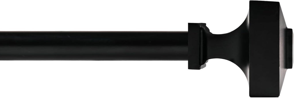 Deco Window Adjustable Curtain Rod for Windows 44 to 120 Inch (Pack of 1) Extendable Heavy Duty 3/4 Inch Iron Drapery Pole with Finials Wall Mounted French Door Curtain Rods (Black)