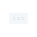 2 Way Light Switch 118X72X34MM No Neutral Wire, Wall Touch Switch 1000W, Tempered Glass Panel, FCC, White 3 Gang