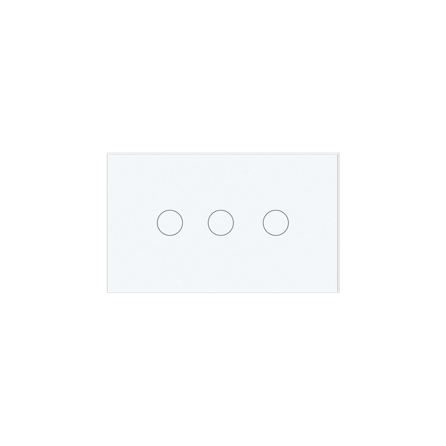 2 Way Light Switch 118X72X34MM No Neutral Wire, Wall Touch Switch 1000W, Tempered Glass Panel, FCC, White 3 Gang