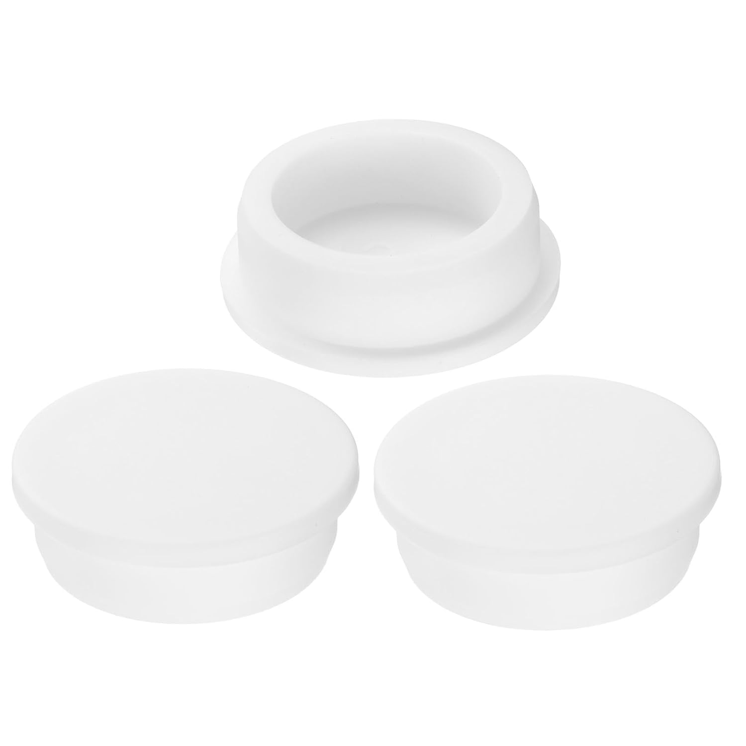 uxcell 3Pcs Silicone Hole Plug, Waterproof Round Rubber Stoppers Bottle Seal Plugs Tube Pipe End Caps for 42mm/1.65" Hole for Bathtub Bottle, White