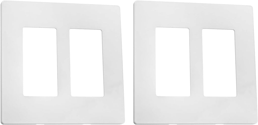 2-Gang Decora Screwless Wall Plate 80309-SW,Child Safe Outlet Cover 80309-SW,Screw Smooth Face Switch Plates Screwless Wall Plate 2-Gang Receptacle Outlet Cover 2 Pack