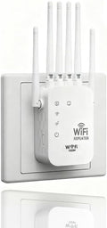 1200M WiFi Extender 6-Antenna Strong Signal, Directional WiFi Antenna Signal Booster and Amplifier, Wireless Repeater Extender with Ethernet Port for PC, Outdoor Coverage, Enhanced Network Range(1pc)
