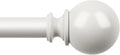 KAMANINA White Curtain Rods for Windows 48 to 84 Inch, 7/8 Inch Adjustable Curtain Rods 32 to 86 Inches (2.6-7.1ft), Single Drapery Rod Adjustable with Round Finials