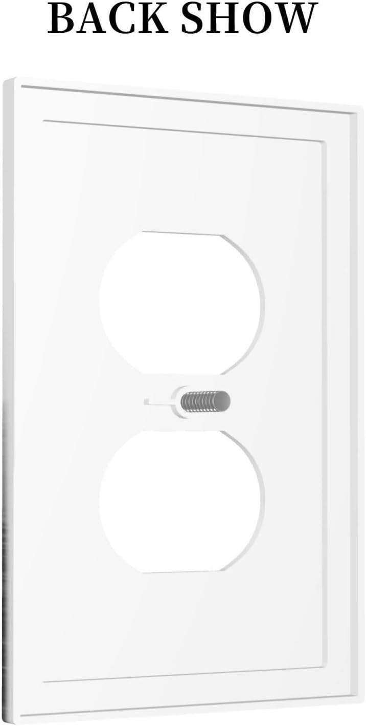 Outlet Covers Fores Black White Landscape Misty Woods 1 Gang Duplex Light Switch Cover Decorative Switch Plates Electrical Receptacle Faceplate Wall Plate For Farmhouse Cabin Decor