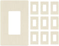 LIDER Brushed Finish Decorator Switch Cover, Screwless Wall Plate, Mid-Size 1-Gang 4.88" x 3.11", Unbreakable Polycarbonate Thermoplastic, UL Listed, LSWP-31M-BLA10P, Brushed Light Almond, 10 pack
