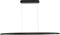 39" Wood LED Linear Pendant Light Black Linear Pendant Dinning Room Hanging Lights LED Dimmable Chandeliers 24w for Dining Room Pool Table Lights Kitchen Island Light Black