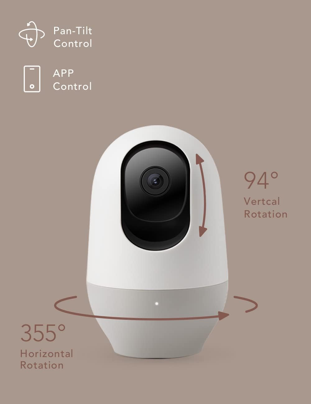 nooie Baby Monitor with Camera 2 Pack,WiFi Baby Monitor Camera,360-degree1080P,Smart Baby Camera with Motion Tracking,Night Vision,Two Way Audio&Sound Detection,Works with Alexa,SD Card and Cloud