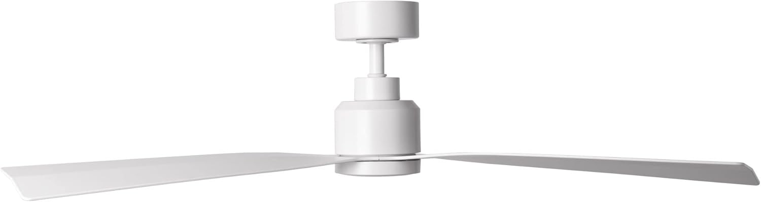 Clean Indoor/Outdoor 3-Blade Smart Compatible Ceiling Fan 52in Matte White with Remote Control and Wall Cradle. Works with iOS/Android, Alexa, Google Assistant, Samsung SmartThings, and Ecobee.