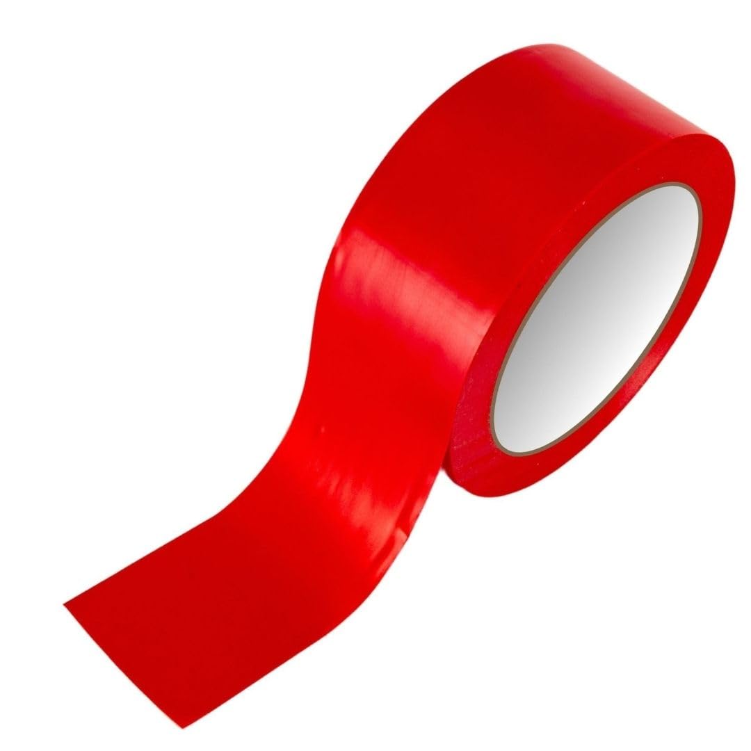 GTSE 2 inch x 108 ft Red PVC Vinyl Floor Tape, 24 Rolls, Safety Marking Tape, 6 mil Thick, Suitable for Dance Floors, Gyms, Warehouses, Sports Facilities