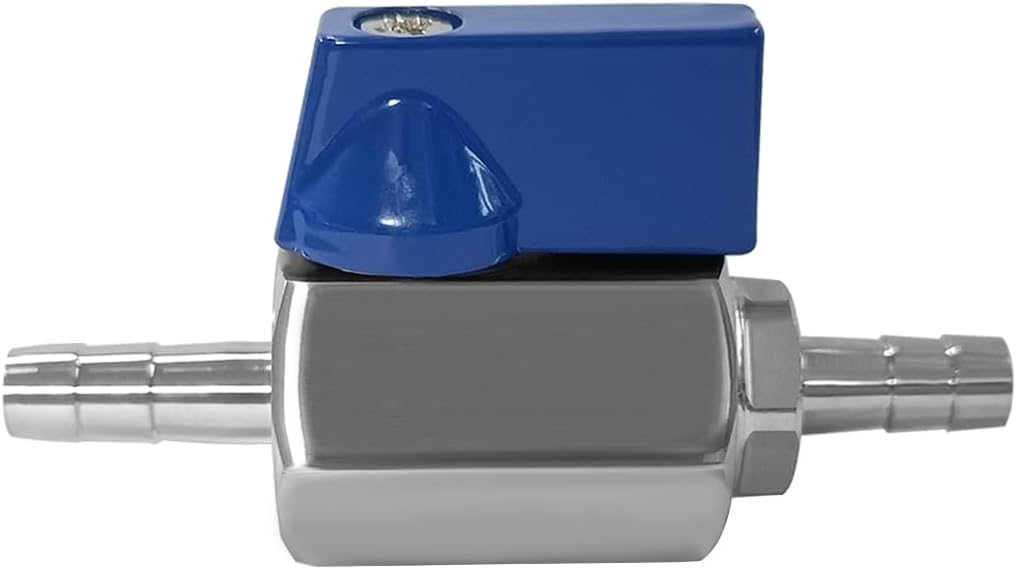 Beduan 1/4” Hose ID Barb Ball Valve 304 Stainless Steel Mini Shut Off Valve for Water Gas Fuel Drip Irrigation and Aquariums