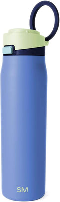 Simple Modern Mesa Loop Water Bottle with Covered Straw and Handle | 30oz Cup Holder Friendly Insulated Stainless Steel Bottles for Travel, Sports and School | Neptune