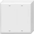 Blank Wall Plates 2-Gang blank Switch Outlet Electrical Cover Plate Unbreakable Thermoplastic Faceplate for Light Receptacle Outlet Switch, White (4 Pack)