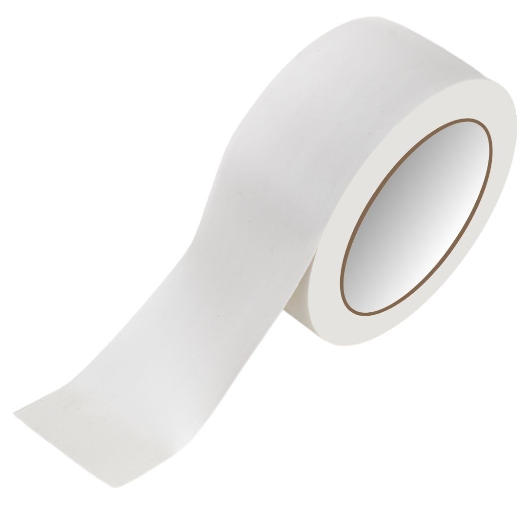 GTSE 2 inch x 108 ft White PVC Vinyl Floor Tape, 24 Rolls, Safety Marking Tape, 6 mil Thick, Suitable for Dance Floors, Gyms, Warehouses, Sports Facilities