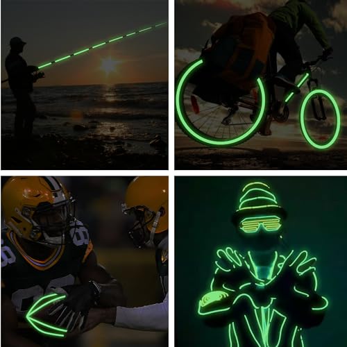 SWRT Glow in The Dark Tape 33FT x 1Inch, Long-Lasting Bright Fluorescent Glow Tape for Christmas Decor, Strong Adhesive Waterproof Glow in The Dark Stickers for Night Decorations, Stairs,Exit Sign