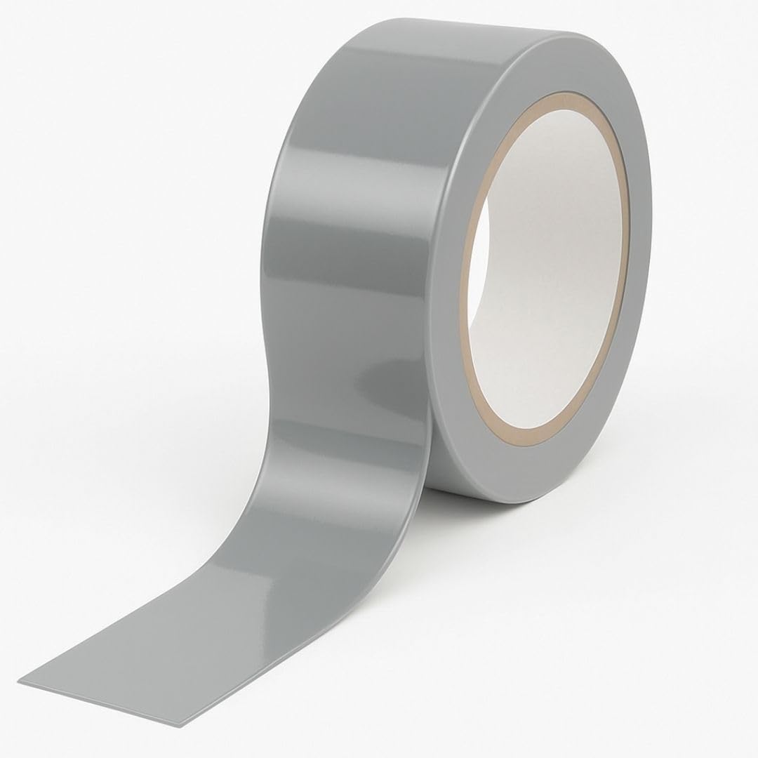 GTSE 2 inch x 108 ft Gray PVC Vinyl Floor Tape, Grey Safety Marking Tape, 6 mil Thick, Suitable for Dance Floors, Gyms, Warehouses, Sports Facilities