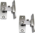 QCAA 2.5" Heavy Forged Solid Brass Door Latch, 90 Degree Right Angle Door Latch Buckle for Doors & Windows, Brushed Nickel, 2Pack, Made in Taiwan