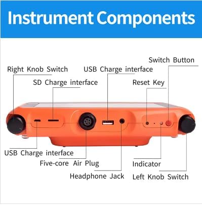 PQWT L6000 Underground Water Leak Detectors Indoor Outdoor Wall Water Pipe Detector Machine Multi Sensor Acoustic Pipeline Leakage Detection Kit Noise Reduction Headphone Smart Touchscreen Carry Case