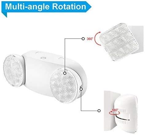 SPECTSUN 10 Pack LED Emergency EXIT Sign Lighting Combo- 120-277V Emergency Exit Lights for Home Power Failure-UL 924 Certified Commercial Emergency Light Fixtures,Ebulb Led Light Bulb