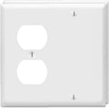 Duplex Receptacle Outlet/Blank Device Wall Plates 2-Gang Switch Electrical Cover Plate Unbreakable Thermoplastic Faceplate for Light Receptacle Outlet Switch, White (2 Pack)